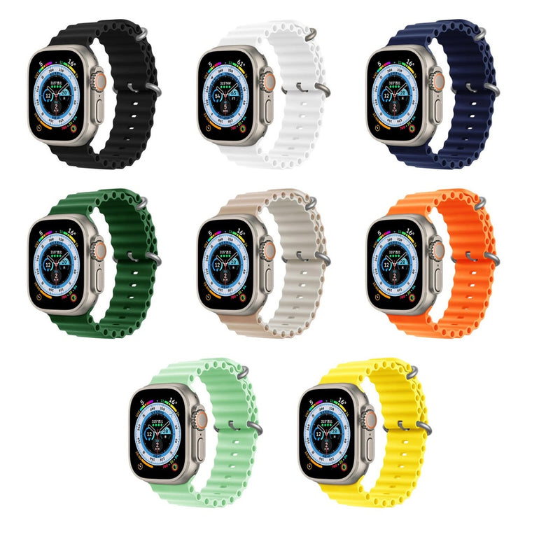 Pulseira smartwatch silicone Para X8, Iwo 12, W26, Iwo13, Apple Watch, HW16, X7, 42mm/44mm/45mm - Galeria Imports