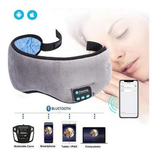 Tapa Olho Máscara Dormir Fone De Ouvido Bluetooth Confortável - Galeria Imports